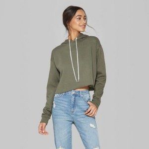 Cropped Olive Hoodie